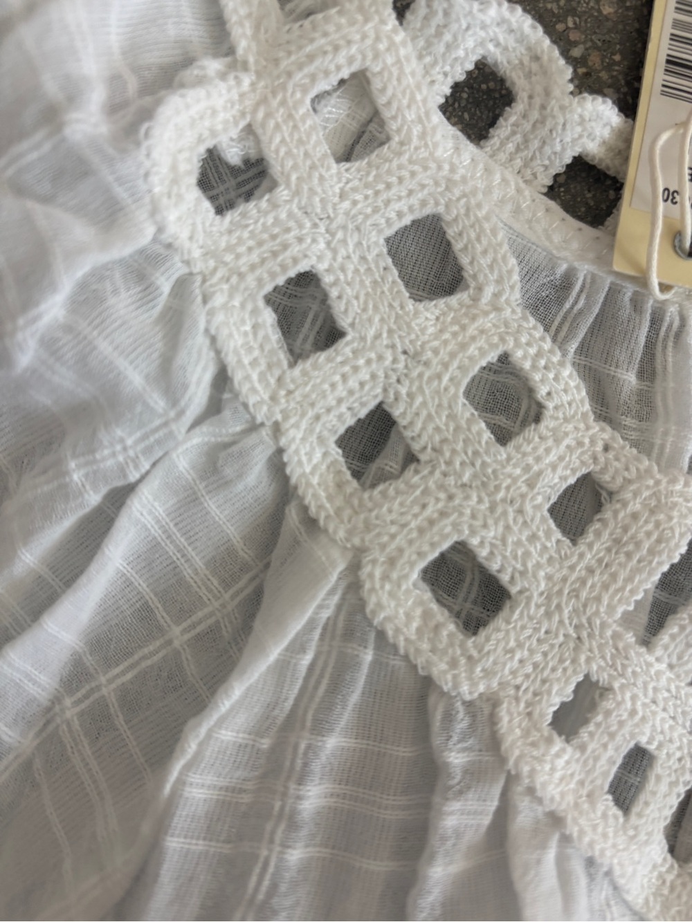 Crochet Yoke Peasant Blouse - Picture 5 of 7